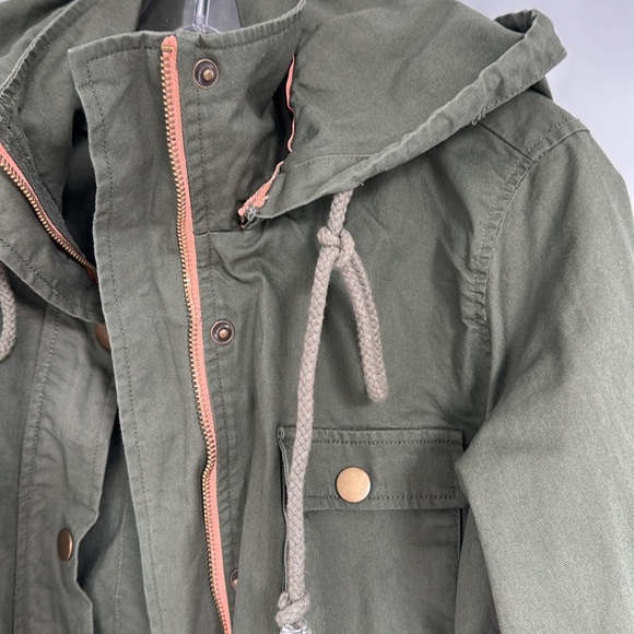 Market & Spruce olive green utility jacket with detachable hood, size S. NWT. - Picture 3 of 8